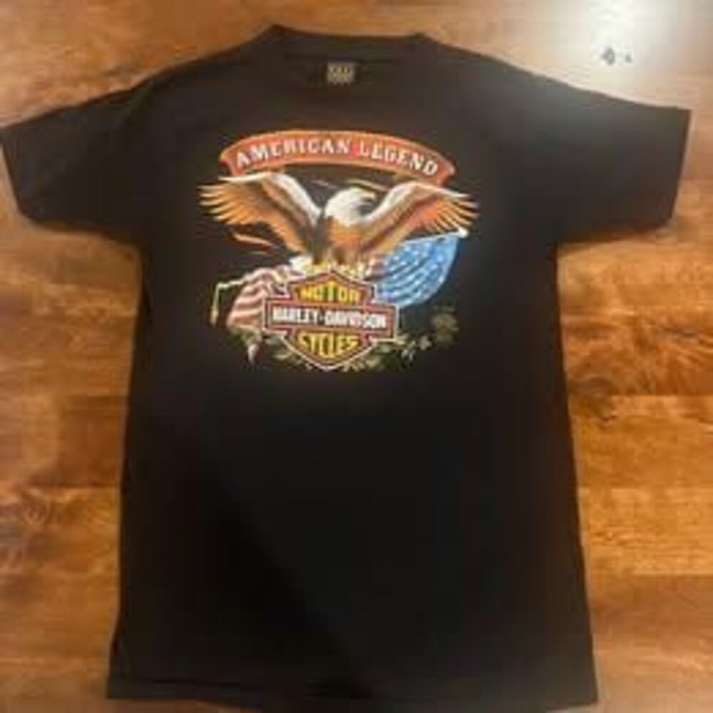 Vintage Harley Davidson T-shirt  American Legend *MINT* Size L 1985 3D Moto